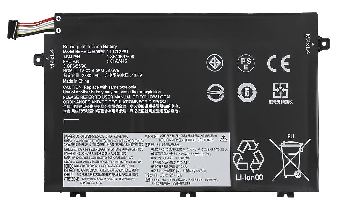 (obrázek pro) 01AV445 L17L3P51 ThinkPad SB10K97606 SB10K97608 01AV444 01AV448 L17C3P51 L17M3P52 SB10K97609 kompatibilní baterie