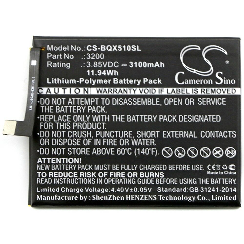 Li-Polymer BQ Aquaris X5 Plus + 3200 3100mAh 3,85V kompatibilní baterie