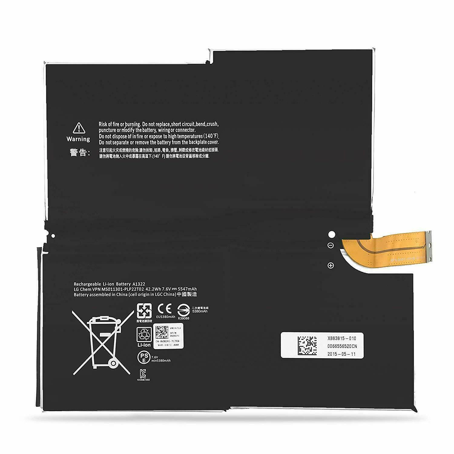 (obrázek pro) G3HTA005H Microsoft Surface Pro 3 1631 1577-9700 Tablet G3HTA009H MS011301-PLP22T02 kompatibilní baterie