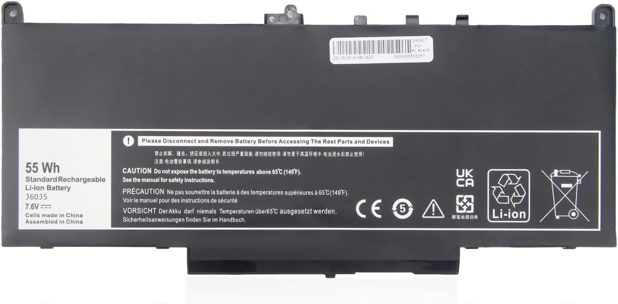 (obrázek pro) Dell Latitude E7270 E7470 J60J5 PDNM2 MC34Y 451-BBSY 451-BBSU WYWJ2 242WD R1V85 GG4FM 1W2Y2 NJJ2H R97YT F1KTM 5F08V kompatibilní baterie