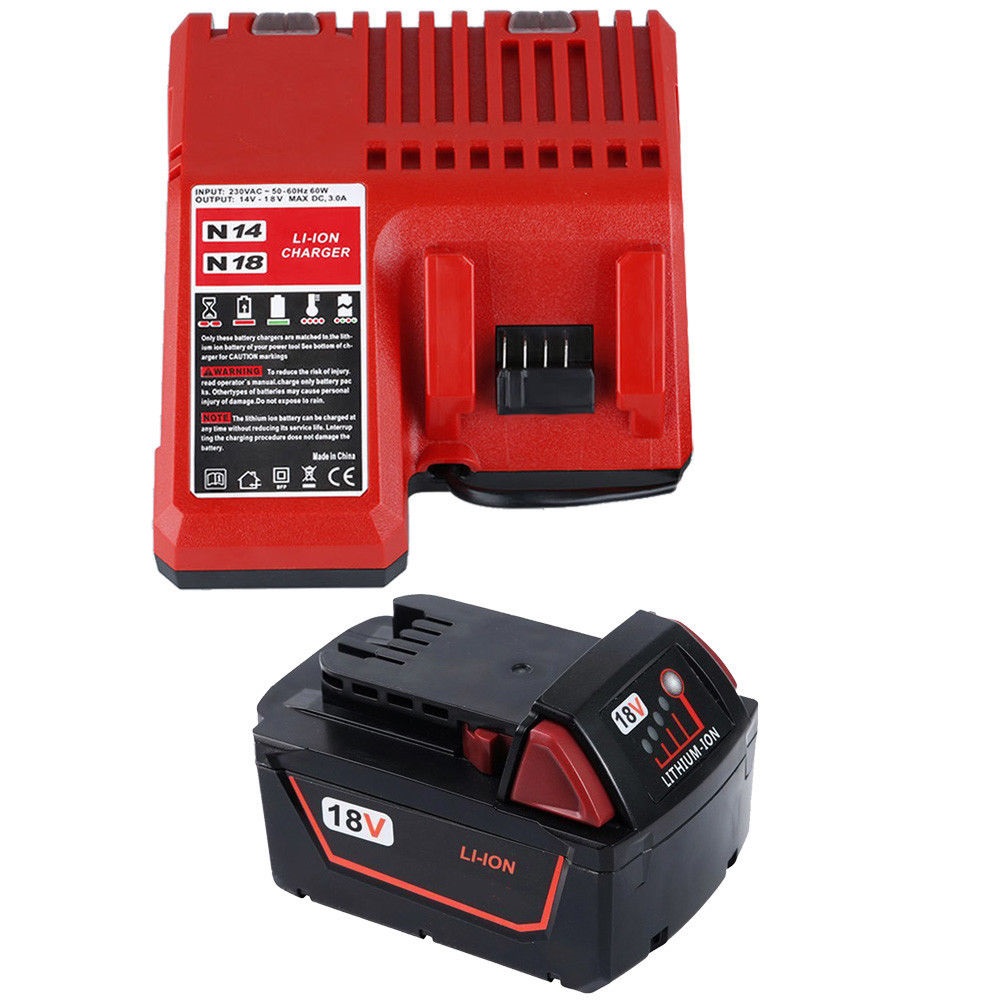 (obrázek pro) 3000mAh 18V Li-Ion + Charger for MILWAUKEE M18 48-59-1812 1840 kompatibilní baterie