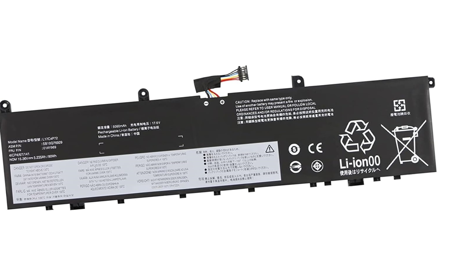 (obrázek pro) L17C4P72 Lenovo ThinkPad X1 Extreme Gen 1/ Gen 2 ThinkPad P1 Gen 1/ Gen 2 01AY968 L17M4P72 L18M4P71 kompatibilní baterie