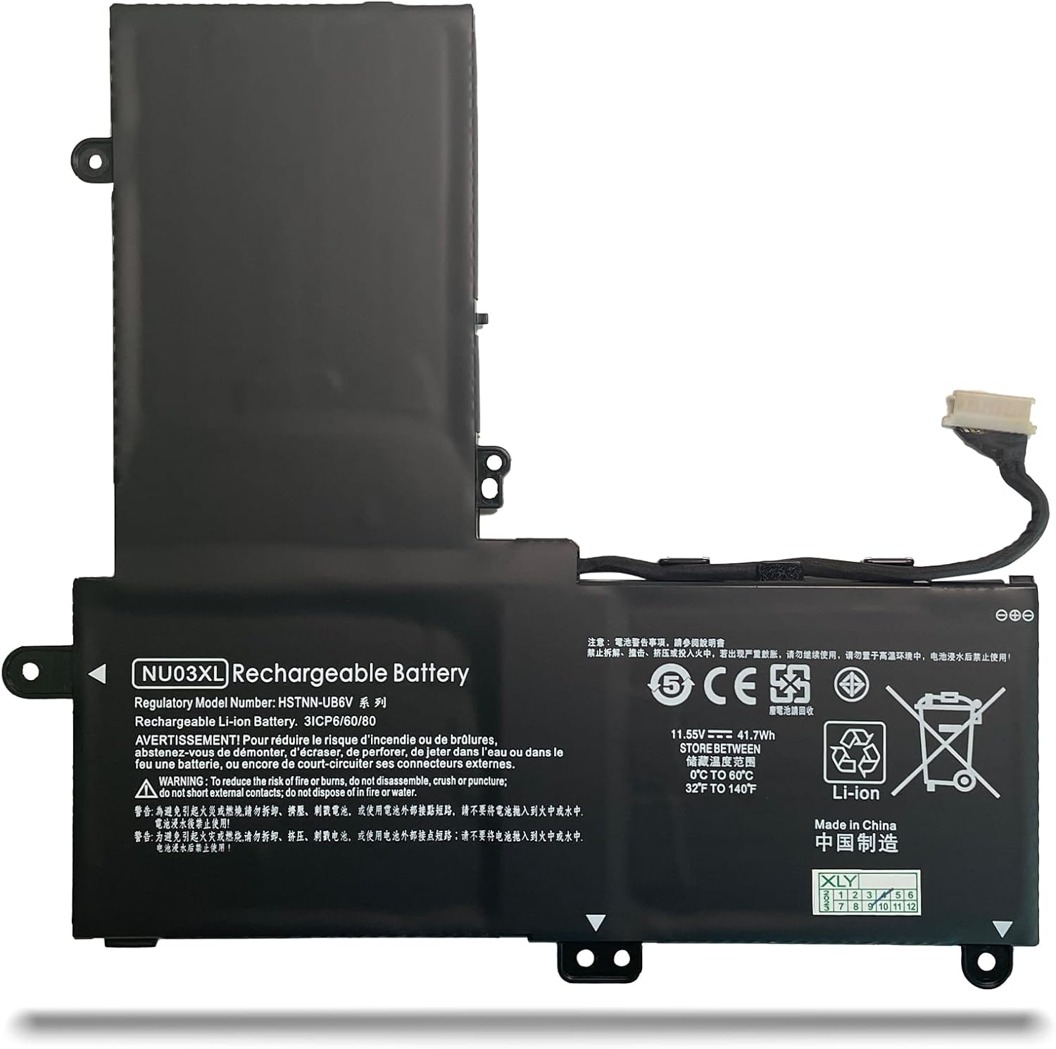 (obrázek pro) NU03XL HP 843536-541 844201-850 844201-855 HSTNN-UB6V TPN-C128 TPN-W11 kompatibilní baterie